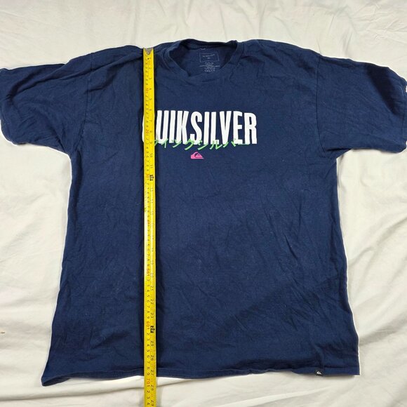 Quiksilver Mens Size XL Blue Shirt Surf Logo Outdoors Short Sleeve Casual Tee - Picture 8 of 9
